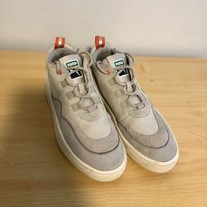 Puma Cali Zero Demi Grey Leather Lace Up Sneakers